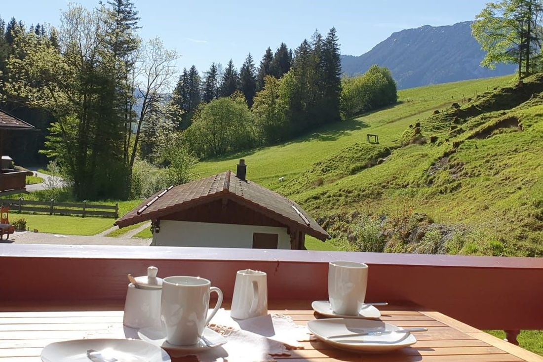 Blick vom Balkon auf den Rauschberg