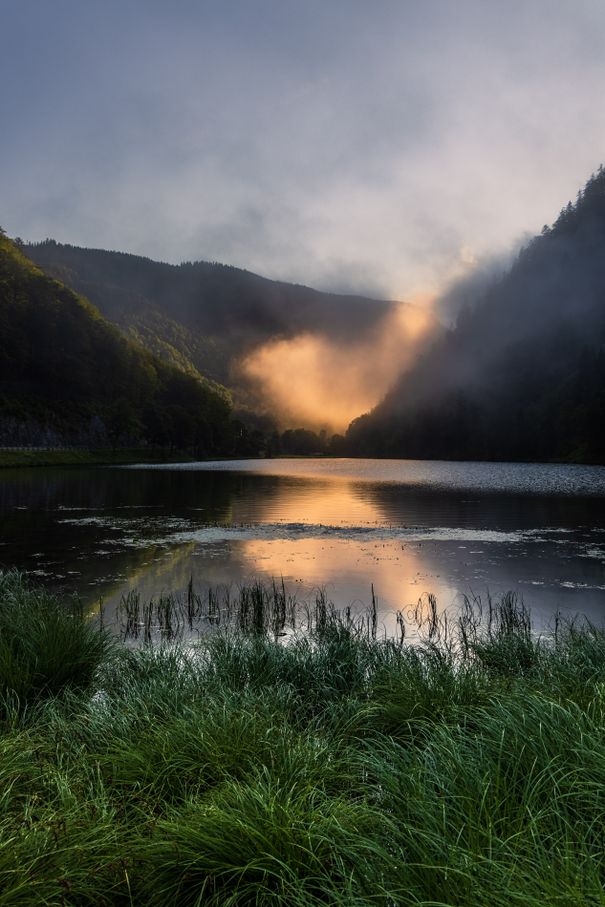 Sonne und Nebel im Drei Seen Gebiet