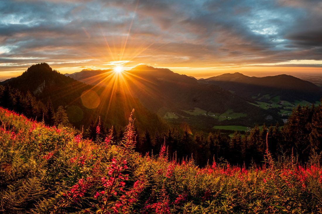 Sonnenuntergang Unternberg mit Aussicht