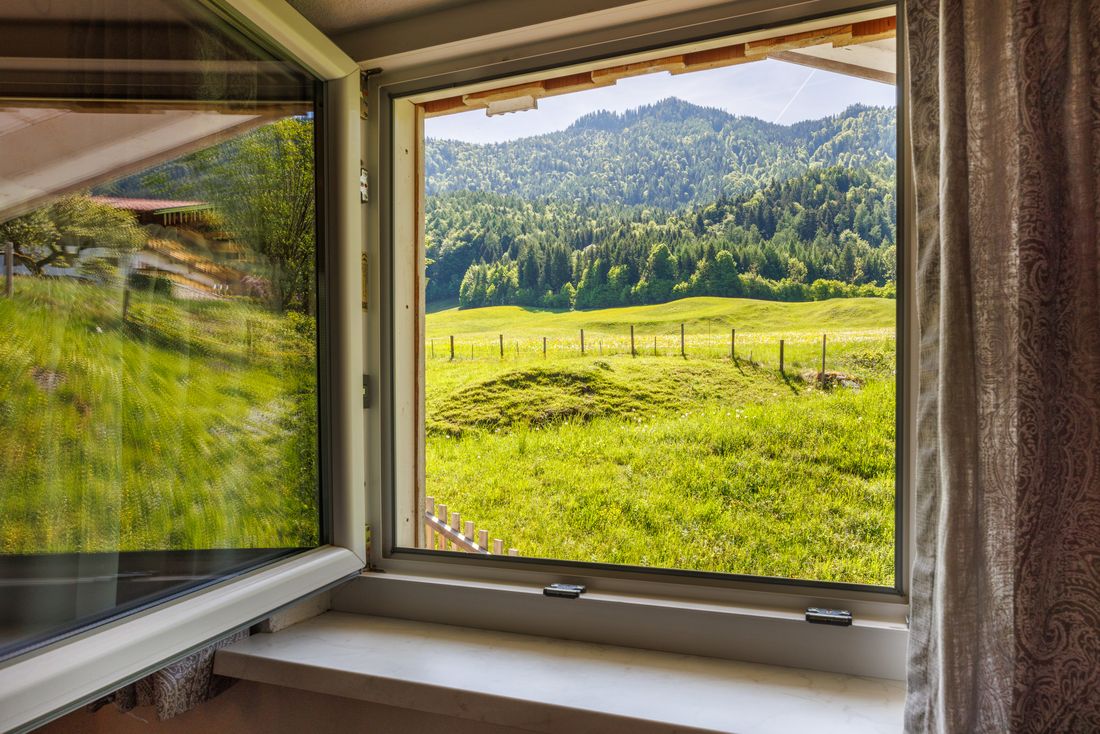 Blick aus dem Schlafzimmer Richtung Süden