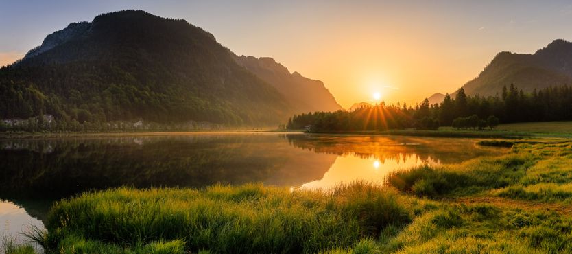 Sonnenuntergang im Drei Seen Gebiet