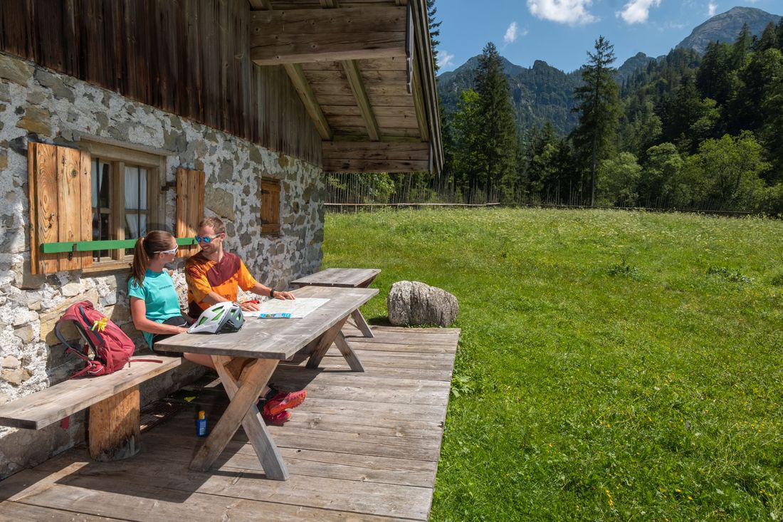 Pause beim Mountainbiken