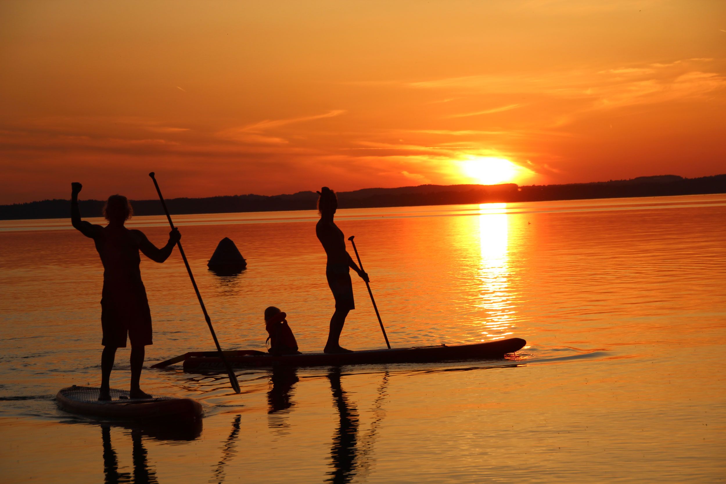 Sonnenuntergang im Strandbad Chieming