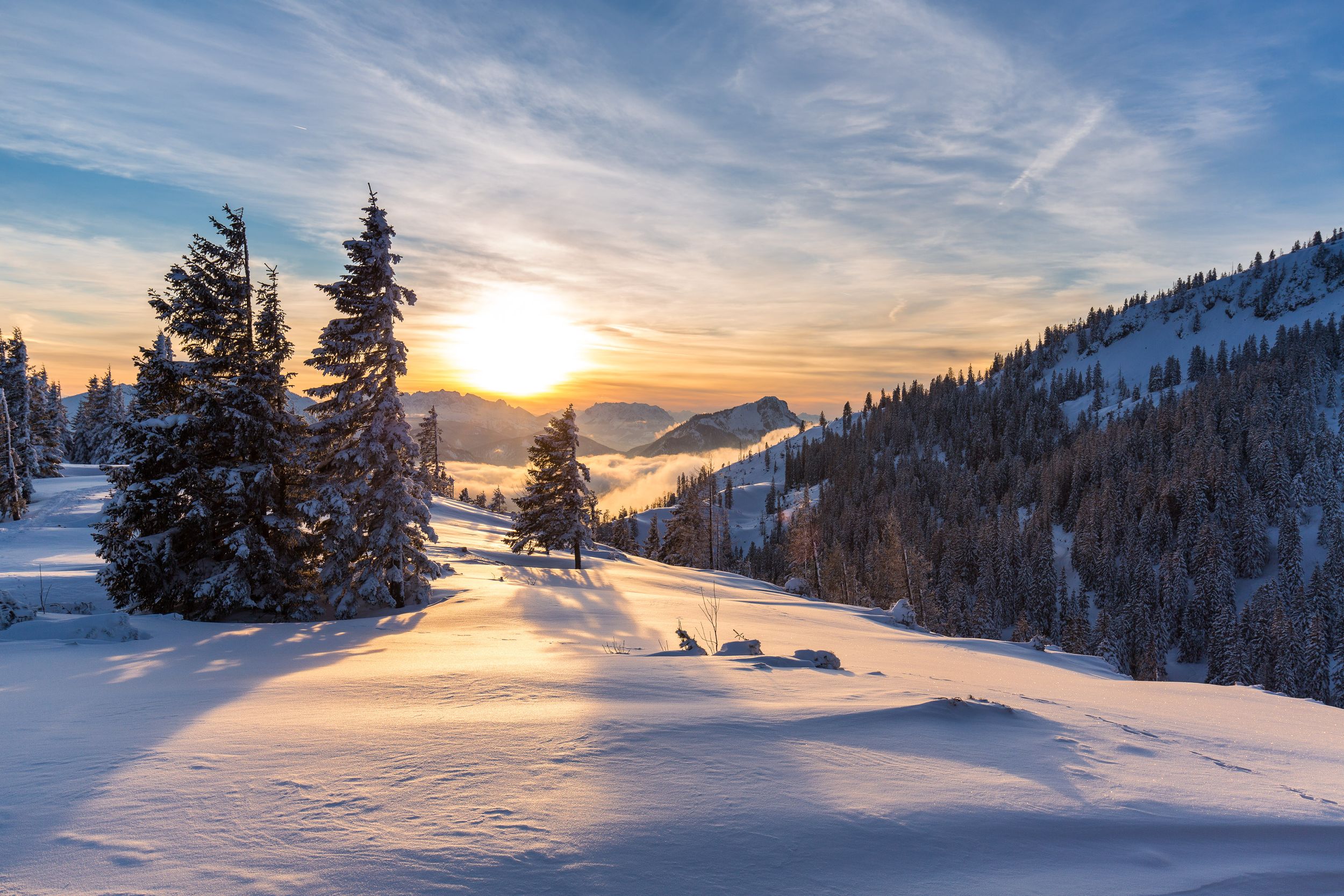 Schneelandschaft in den Bergen